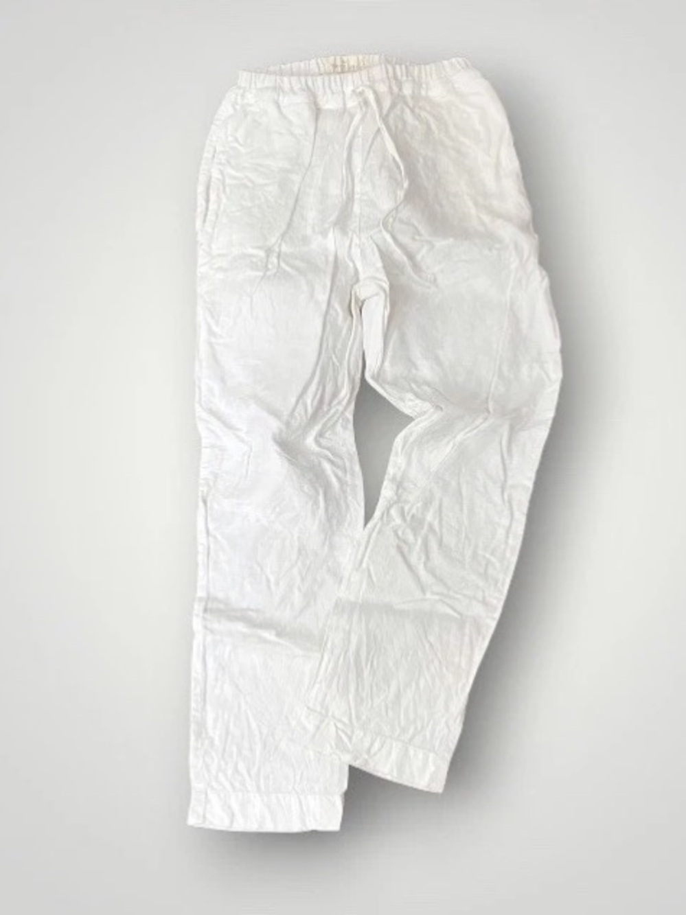 Not So Linen White Linen Drawstring Pants